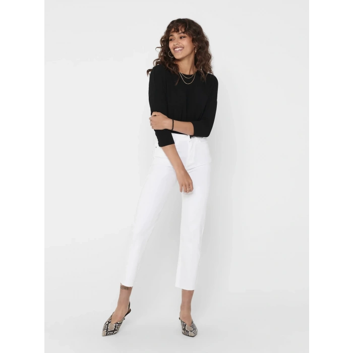 Only 15157920 Genis Yaka Dirsek Kol Kadın Body - Siyah