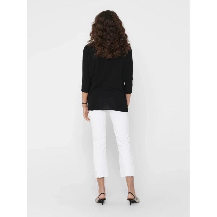 Only 15157920 Genis Yaka Dirsek Kol Kadın Body - Siyah