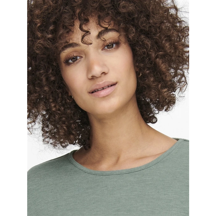 Only 15157920 Genis Yaka Dirsek Kol Kadın Body - Yesil