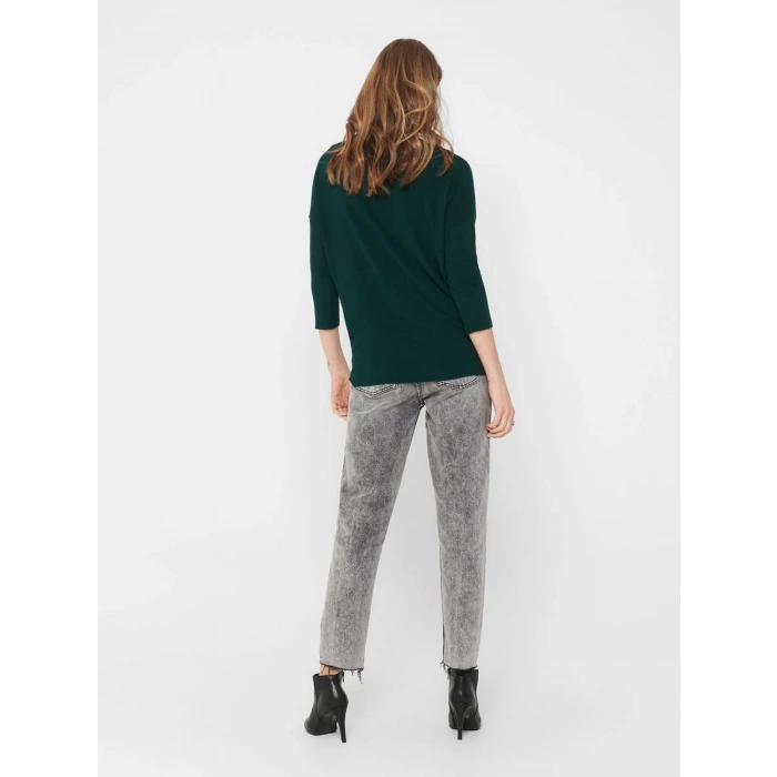 Only 15157920 Genis Yaka Dirsek Kol Kadın Body - Zumrut Yesili