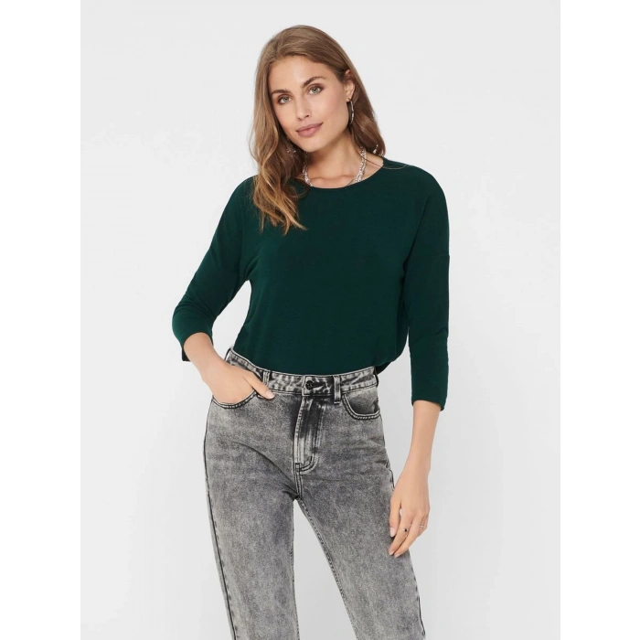 Only 15157920 Genis Yaka Dirsek Kol Kadın Body - Zumrut Yesili