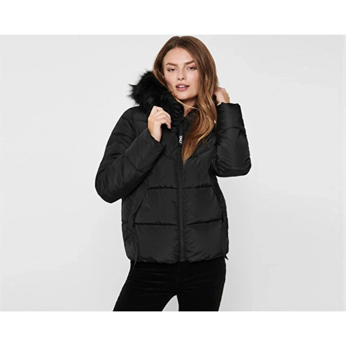 Only 15205638 Kadin Mont - Siyah