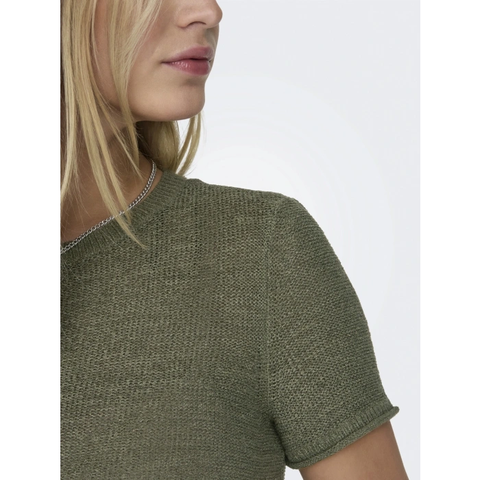 Only 15254282 0 Yaka Kadin Ince Triko - Haki