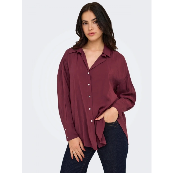 Only 15272523 Kadin Gomlek - Bordo