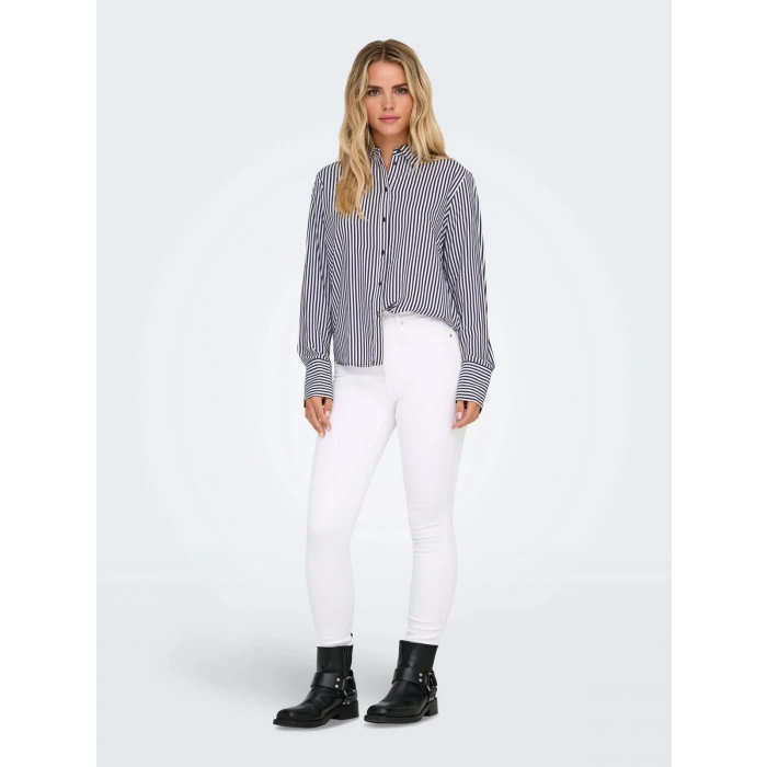 Only 15320243 Kadin Gomlek - Lacivert Cizgili