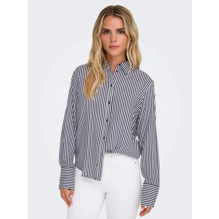 Only 15320243 Kadin Gomlek - Lacivert Cizgili