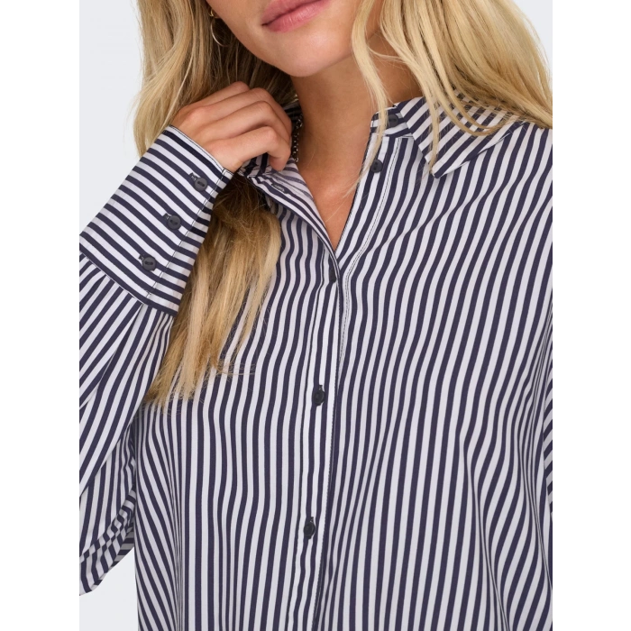 Only 15320243 Kadin Gomlek - Lacivert Cizgili