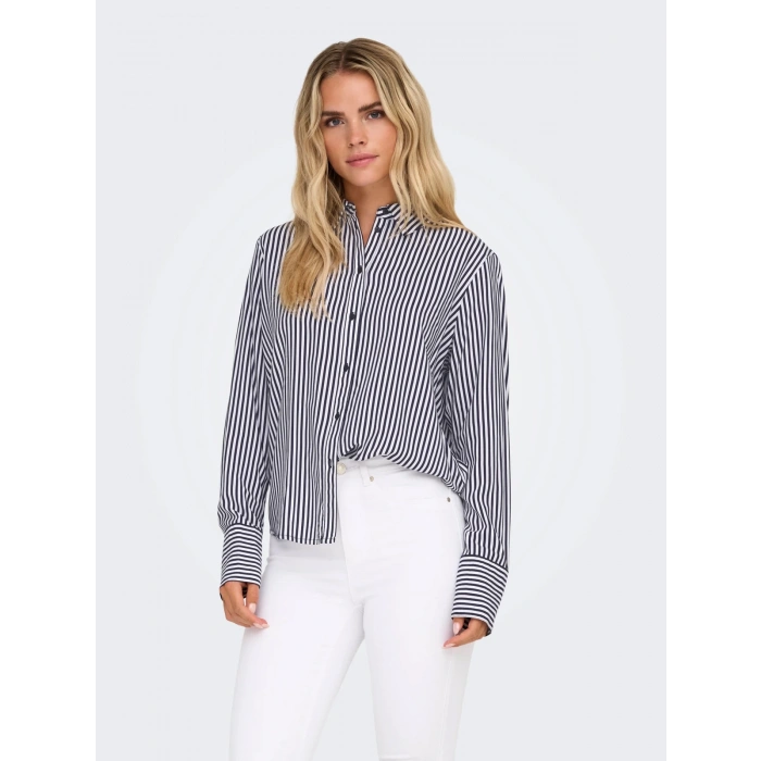 Only 15320243 Kadin Gomlek - Lacivert Cizgili