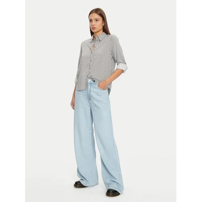 Only 15320243 Kadin Gomlek - Yesil Cizgili