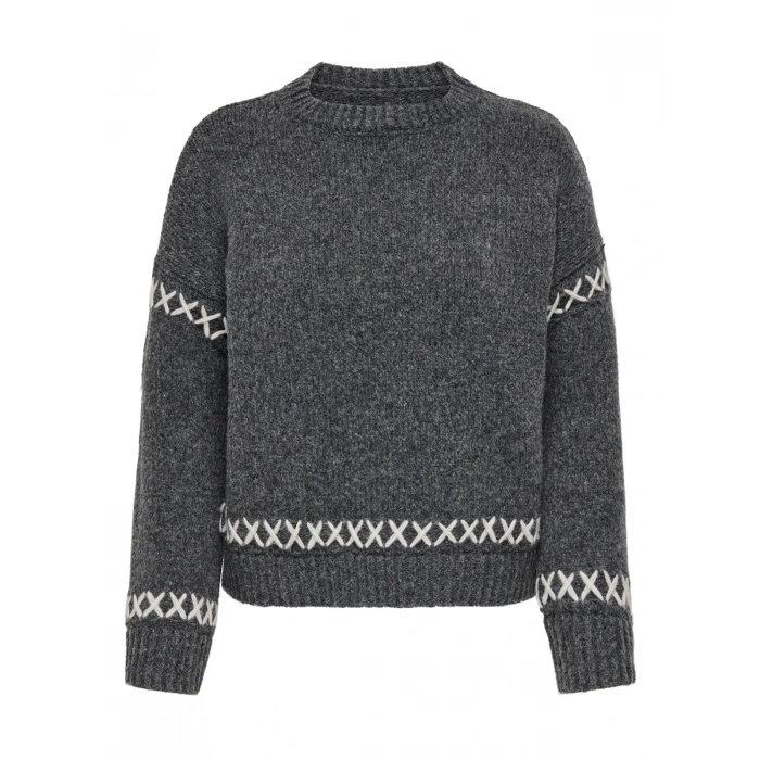 Only 15330089 Kadin Triko - Gri