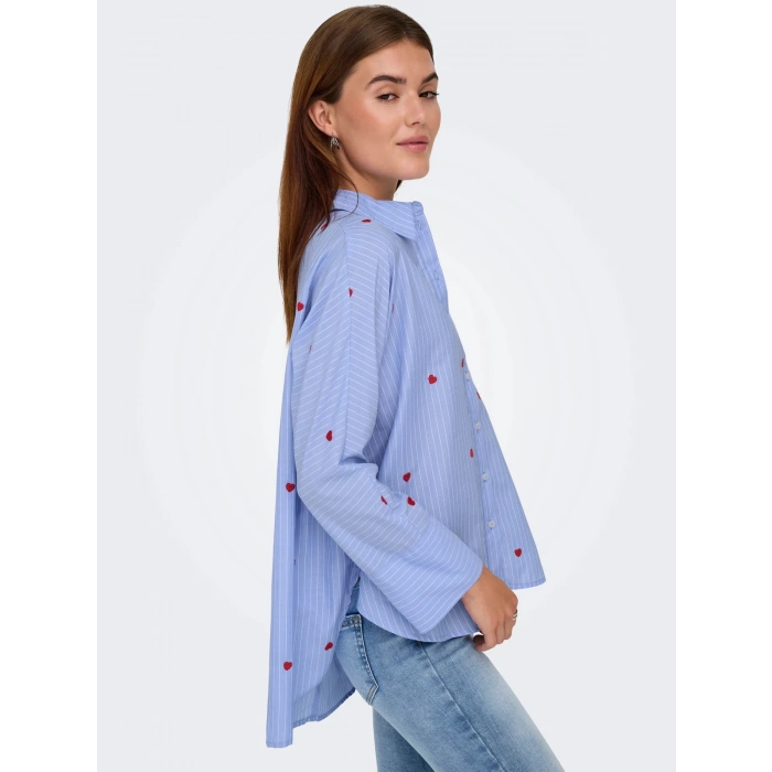 Only 15344336 Kadin Gomlek - Mavi Kirmizi