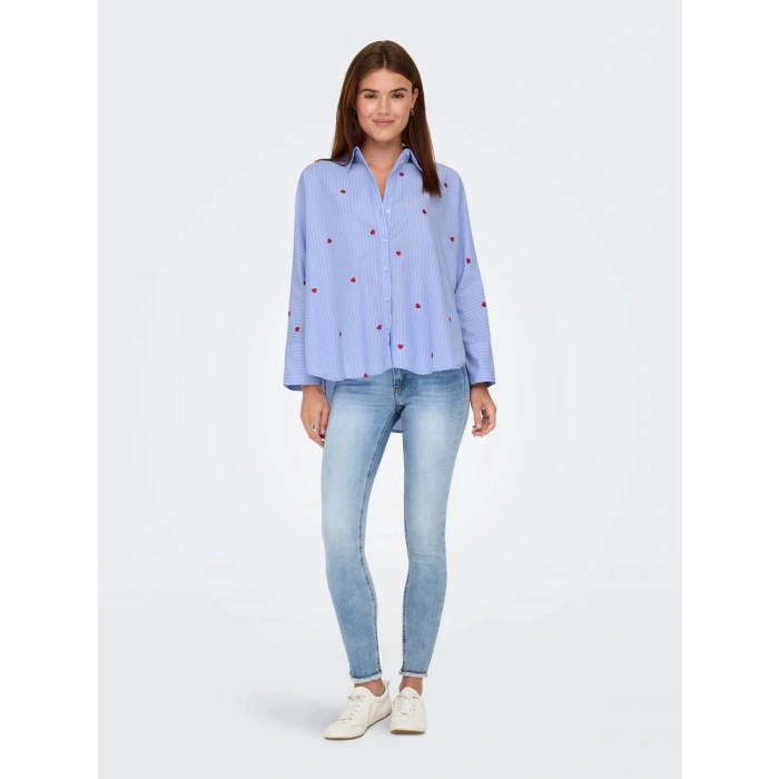 Only 15344336 Kadin Gomlek - Mavi Kirmizi