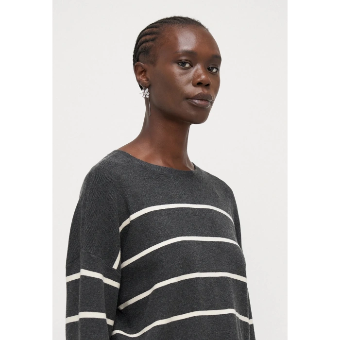 Only 15350243 Cizgili Kadin Sweat - Antrasit Cizgili