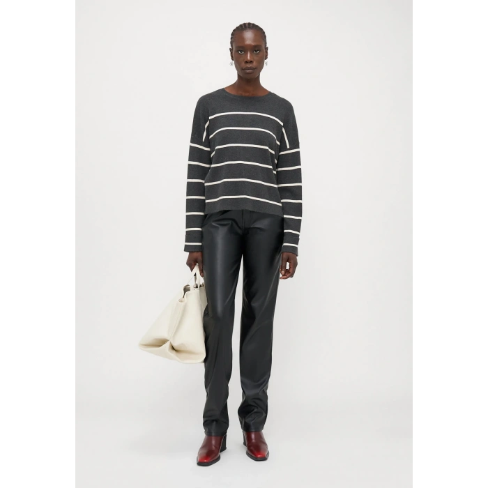 Only 15350243 Cizgili Kadin Sweat - Antrasit Cizgili