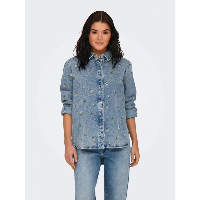 Only 15351977 Kadin Kot Gomlek - Mavi