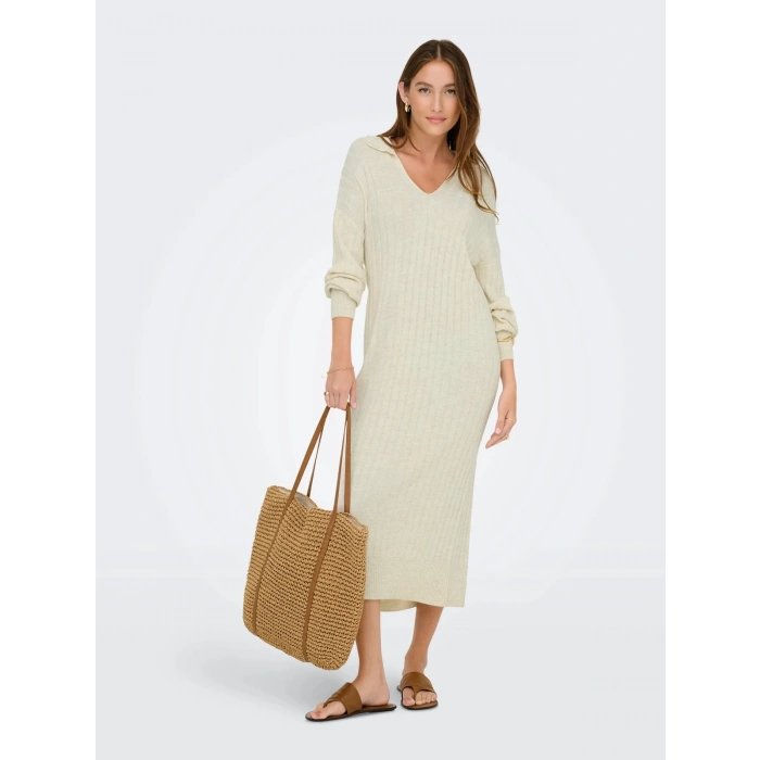 Only 15353117 Yakali Kadin Triko Elbise - Tas