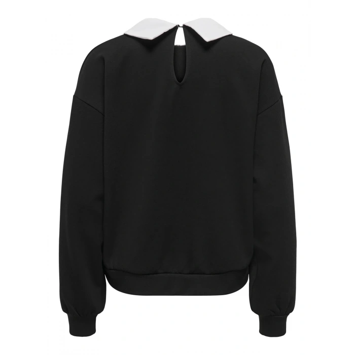 Only 15356097 Yaka Tas Isli Kadin Sweat - Siyah