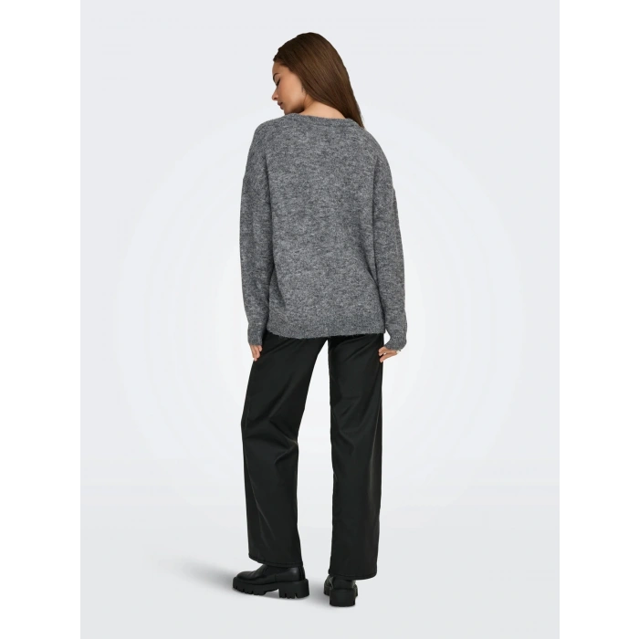 Only 15361348 0 Yaka Kadin Triko - Gri