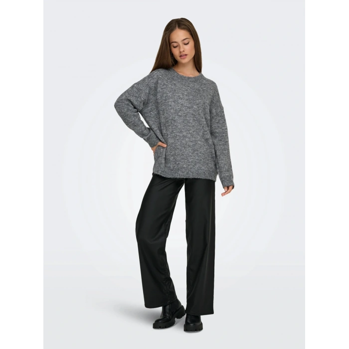 Only 15361348 0 Yaka Kadin Triko - Gri