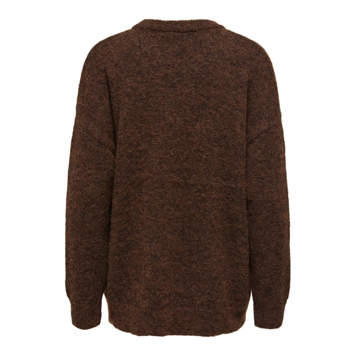 Only 15361348 0 Yaka Kadin Triko - Kahverengi