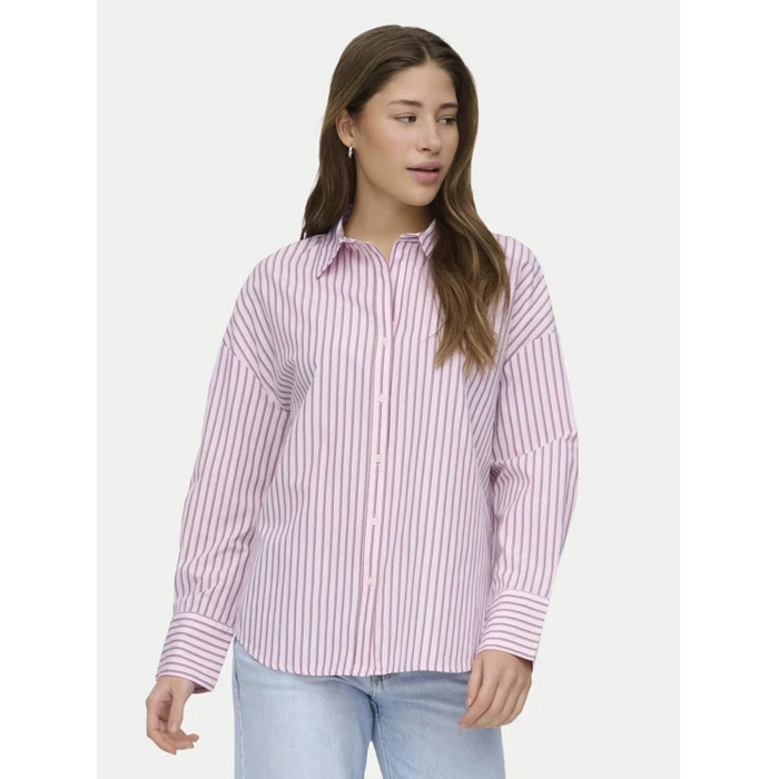 Only 15367554 Kadin Gomlek - Pembe Cizgili