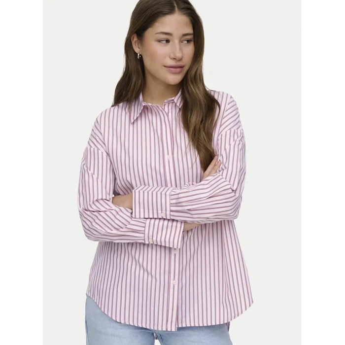 Only 15367554 Kadin Gomlek - Pembe Cizgili