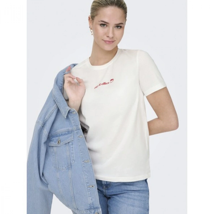 Only 15368653 0 Yaka Kadin Body - Ekru Kirmizi