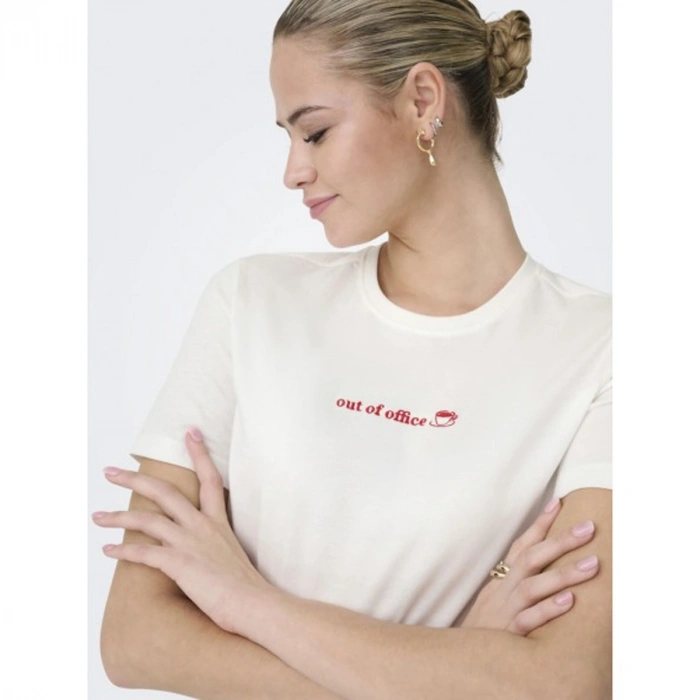 Only 15368653 0 Yaka Kadin Body - Ekru Kirmizi