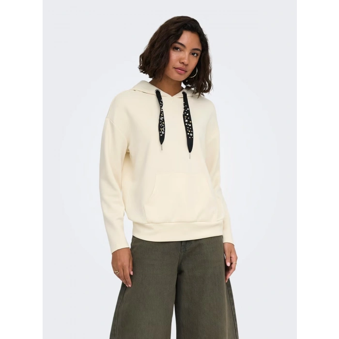 Only 15377809 Kapsonlu Kadin Sweat - Krem