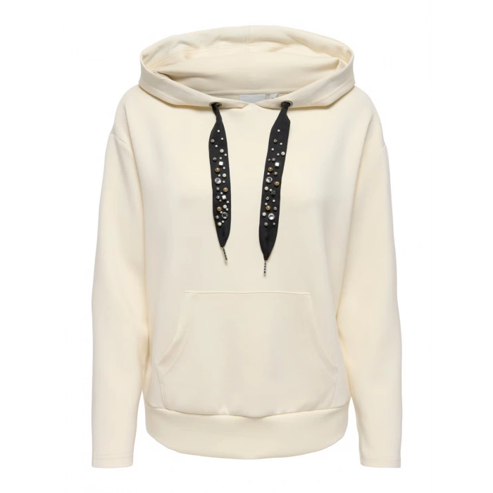 Only 15377809 Kapsonlu Kadin Sweat - Krem