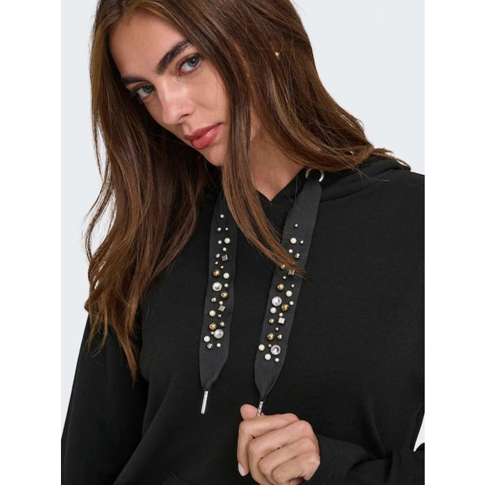 Only 15377809 Kapsonlu Kadin Sweat - Siyah
