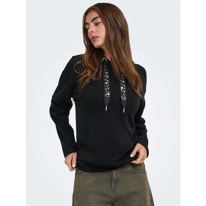 Only 15377809 Kapsonlu Kadin Sweat - Siyah