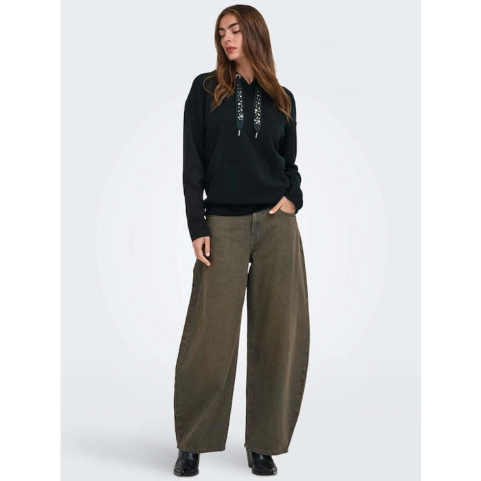 Only 15377809 Kapsonlu Kadin Sweat - Siyah