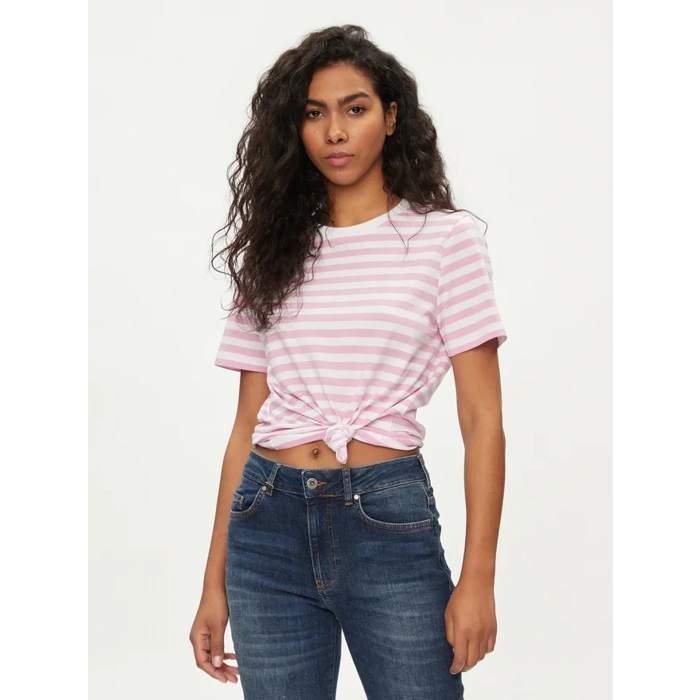 Only Pieces 17140802 0 Yaka Kadin Body - Pembe Cizgili