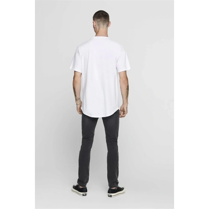 Only&sons 22002973 0 Yaka Erkek Tshirt - Ekru