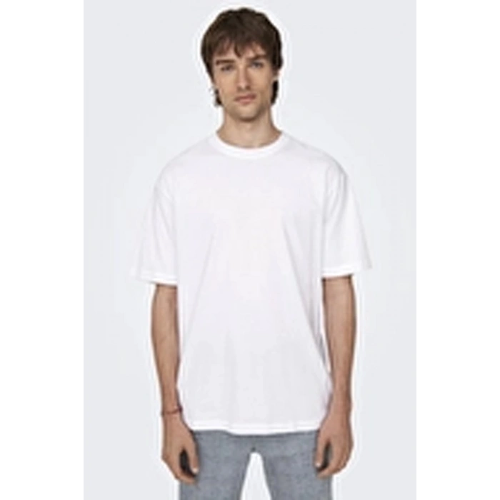 Only&sons 22022532 0 Yaka Erkek Tshirt - Beyaz