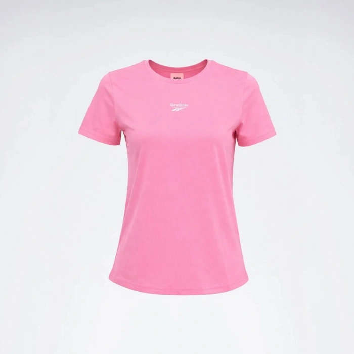 Reebok Lc 6082 New ID Class Reg Tee 0 Yaka Kadin Tshirt - Pembe