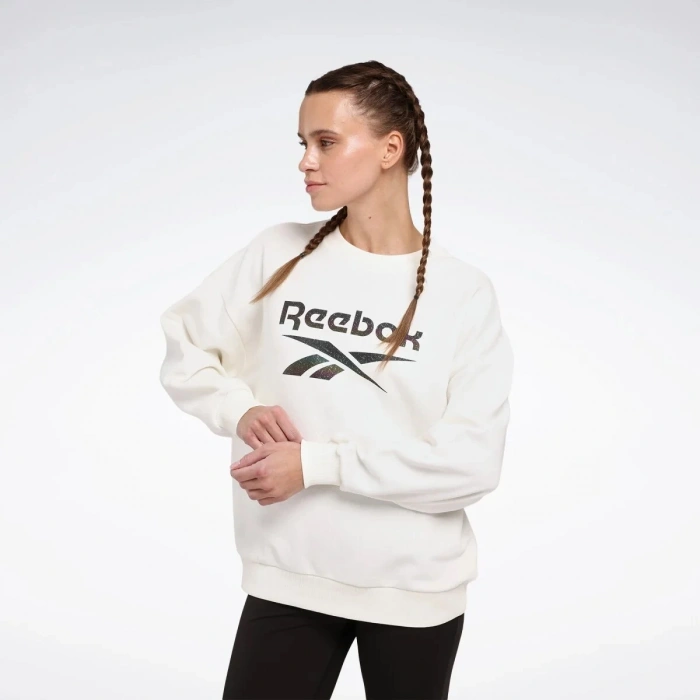 Reebok New Id Reg Crew 0 Yaka Kadin Sweat - Ekru