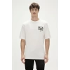Bad Bear Moon Phase 0 Yaka Erkek Tshirt - Beyaz