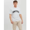 Jack&jones 12227718 0 Yaka United Yazili Erkek Tshirt - Beyaz