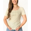 Only 15263806 Genis Yaka Fitilli Kumas 4 Dugme Bayan Body - Krem