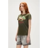Bad Bear Frog 0 Yaka Kadın Tshirt - Khaki