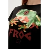 Bad Bear Frog 0 Yaka Kadın Tshirt - Siyah