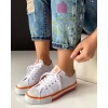 Benetton 30176 Kadın Ayakkabi - Beyaz Turuncu