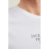 Jack&jones 12217167 0 Yaka Erkek Tshirt - Beyaz