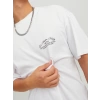 Jack&jones 12227720 0 Yaka Erkek Tshirt - Beyaz
