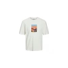 Jack&jones 12230734 0 Yaka Erkek Tshirt - Ekru