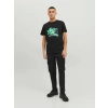 Jack&jones 12233600 0 Yaka Erkek Tshirt - Siyah
