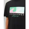Jack&jones 12234214 0 Yaka Ekrek Tshirt - Siyah