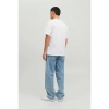 Jack&jones 12234309 0 Yaka Erkek Tshirt - Beyaz